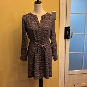 LOFT Long Sleeve Belted Shirt Dress - Size SP - worn just a few times!